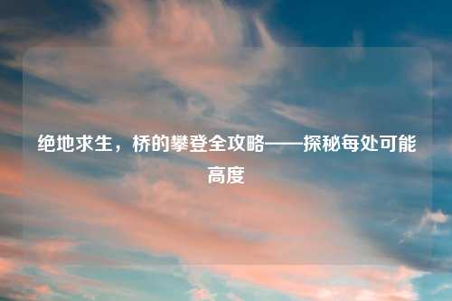绝地求生,桥的攀登全攻略——探秘每处可能高度