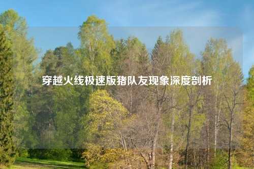 穿越火线极速版猪队友现象深度剖析