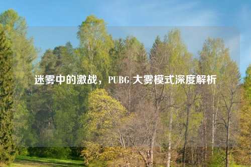 迷雾中的激战，PUBG 大雾模式深度解析