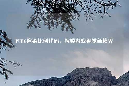 PUBG渲染比例代码，解锁游戏视觉新境界