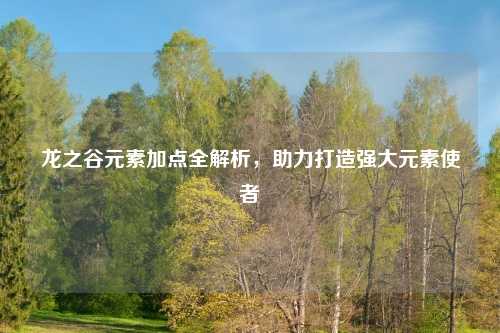 龙之谷元素加点全解析，助力打造强大元素使者