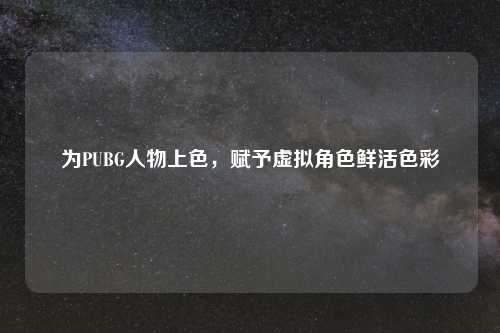 为PUBG人物上色，赋予虚拟角色鲜活色彩