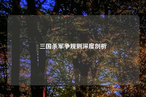 三国杀军争规则深度剖析