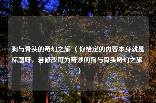 狗与骨头的奇幻之旅 （你给定的内容本身就是标题呀，若修改可为奇妙的狗与骨头奇幻之旅 ）