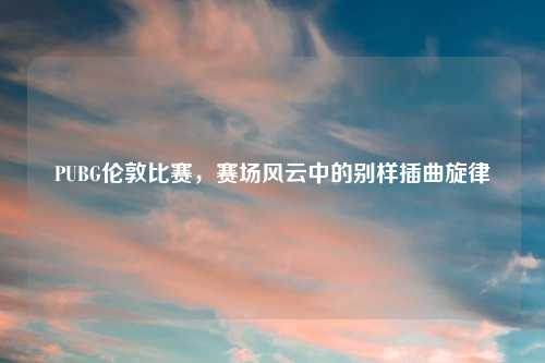 PUBG伦敦比赛，赛场风云中的别样插曲旋律