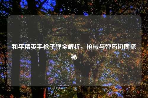 和平精英手枪子弹全解析，枪械与弹药协同探秘