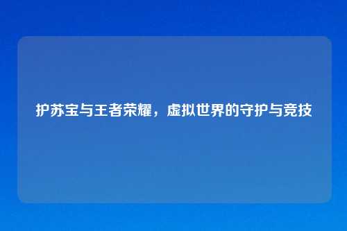 护苏宝与王者荣耀，虚拟世界的守护与竞技