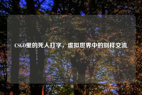 CSGO里的死人打字，虚拟世界中的别样交流