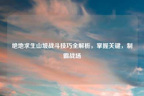 绝地求生山坡战斗技巧全解析，掌握关键，制霸战场
