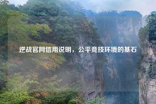 逆战官网信用说明,公平竞技环境的基石