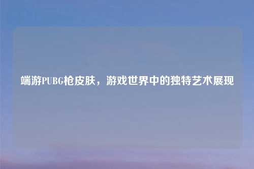 端游PUBG枪皮肤，游戏世界中的独特艺术展现