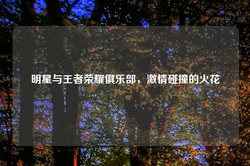明星与王者荣耀俱乐部，激情碰撞的火花
