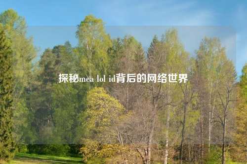 探秘mea lol id背后的网络世界