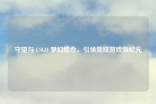守望与 CSGO 梦幻结合，引领竞技游戏新纪元