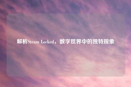 解析Steam Locked，数字世界中的独特现象