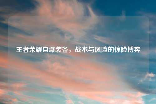 王者荣耀自爆装备，战术与风险的惊险博弈