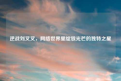 逆战刘叉叉，网络世界里绽放光芒的独特之星