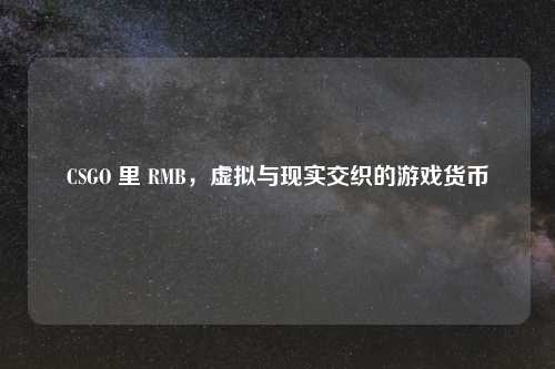 CSGO 里 RMB，虚拟与现实交织的游戏货币