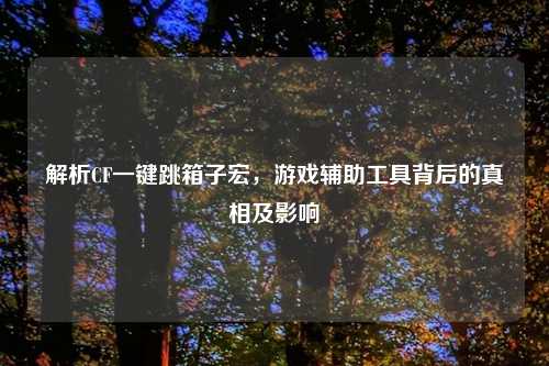 解析CF一键跳箱子宏，游戏辅助工具背后的真相及影响