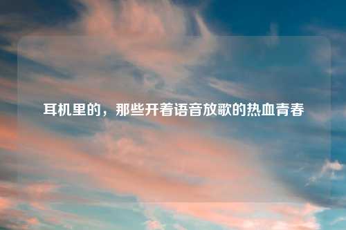 耳机里的,那些开着语音放歌的热血青春