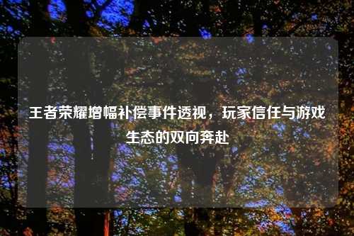 王者荣耀增幅补偿事件透视，玩家信任与游戏生态的双向奔赴