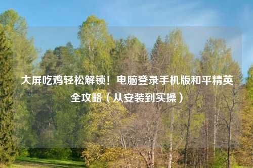 大屏吃鸡轻松解锁！电脑登录手机版和平精英全攻略（从安装到实操）
