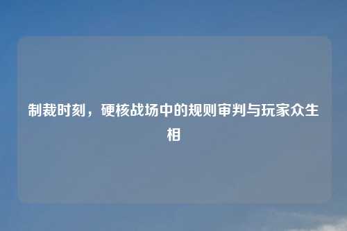 制裁时刻，硬核战场中的规则审判与玩家众生相