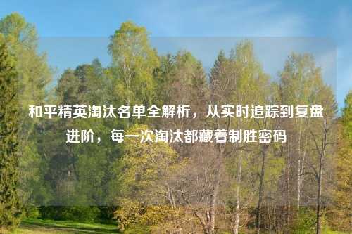 和平精英淘汰名单全解析，从实时追踪到复盘进阶，每一次淘汰都藏着制胜密码