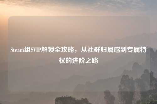 Steam组SVIP解锁全攻略，从社群归属感到专属特权的进阶之路