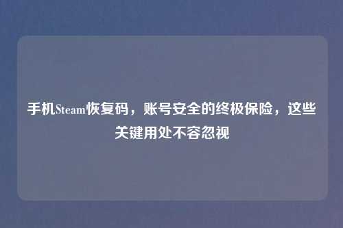 手机Steam恢复码，账号安全的终极保险，这些关键用处不容忽视