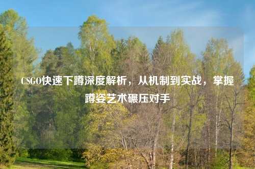 CSGO快速下蹲深度解析，从机制到实战，掌握蹲姿艺术碾压对手