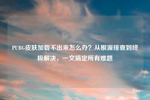 PUBG皮肤加载不出来怎么办？从根源排查到终极解决，一文搞定所有难题