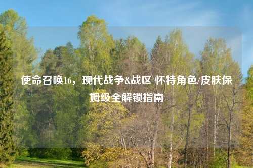使命召唤16，现代战争&战区 怀特角色/皮肤保姆级全解锁指南