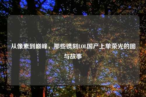 从像素到巅峰，那些镌刻LOL国产上单荣光的图与故事