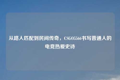 从路人匹配到民间传奇，CSGO5566书写普通人的电竞热爱史诗