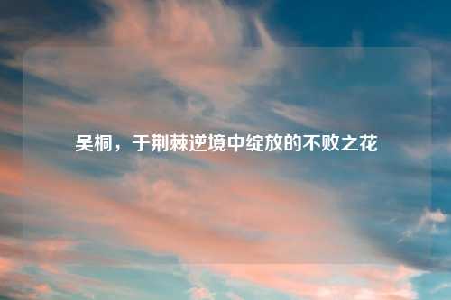 吴桐，于荆棘逆境中绽放的不败之花