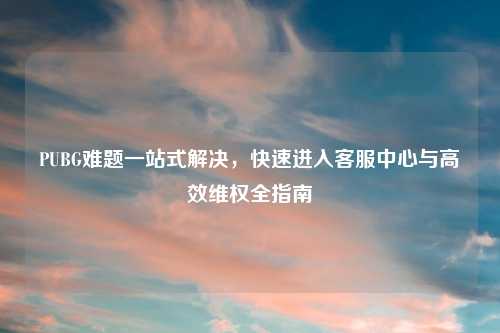 PUBG难题一站式解决，快速进入 *** 中心与高效 *** 全指南