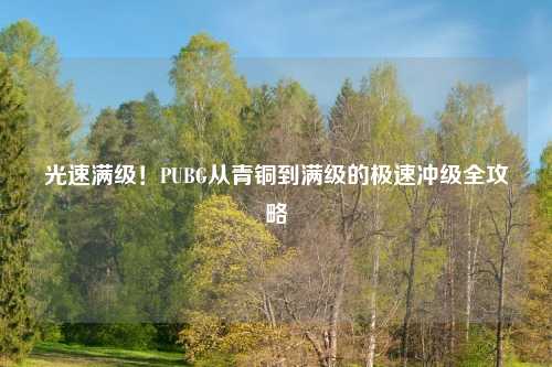 光速满级！PUBG从青铜到满级的极速冲级全攻略