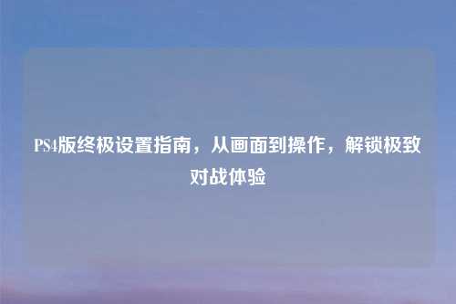 PS4版终极设置指南，从画面到操作，解锁极致对战体验