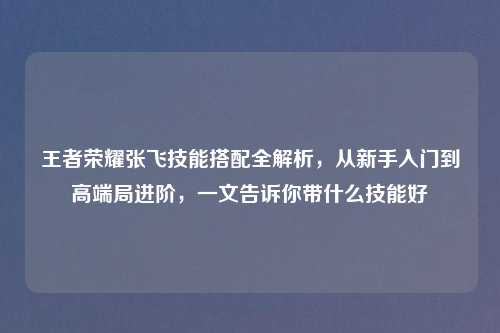 王者荣耀张飞技能搭配全解析，从新手入门到高端局进阶，一文告诉你带什么技能好