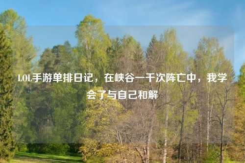 LOL手游单排日记，在峡谷一千次阵亡中，我学会了与自己和解