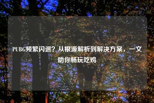 PUBG频繁闪退？从根源解析到解决方案，一文助你畅玩吃鸡