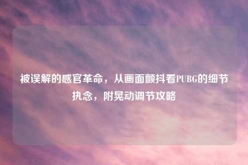被误解的感官革命，从画面颤抖看PUBG的细节执念，附晃动调节攻略