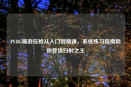 PUBG端游压枪从入门到精通，系统练习指南助你登顶扫射之王