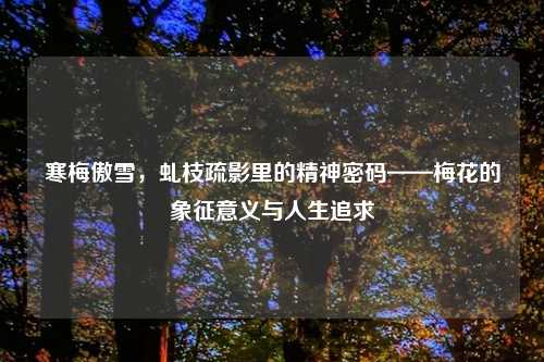 寒梅傲雪，虬枝疏影里的精神密码——梅花的象征意义与人生追求