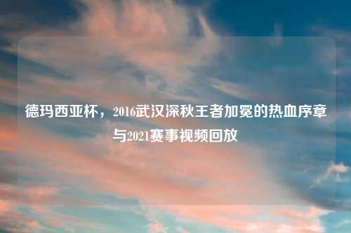 德玛西亚杯，2016武汉深秋王者加冕的热血序章与2021赛事视频回放