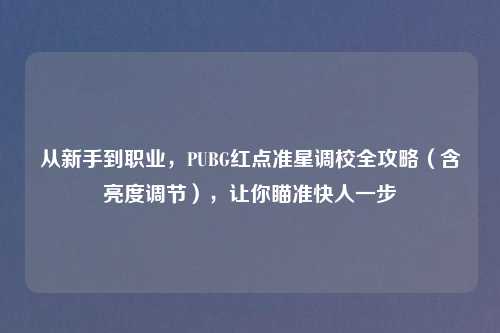 从新手到职业，PUBG红点准星调校全攻略（含亮度调节），让你瞄准快人一步