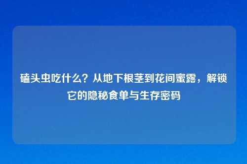 磕头虫吃什么？从地下根茎到花间蜜露，解锁它的隐秘食单与生存密码