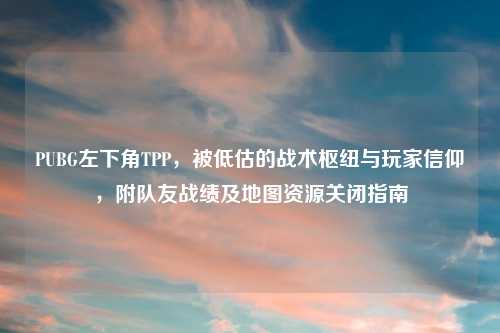 PUBG左下角TPP，被低估的战术枢纽与玩家信仰，附队友战绩及地图资源关闭指南