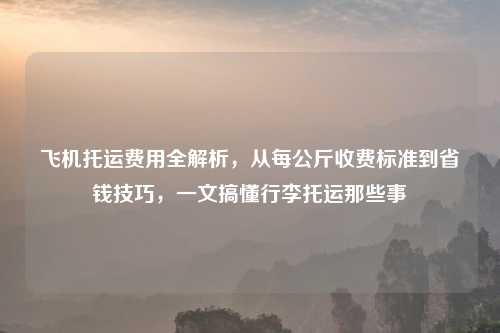 飞机托运费用全解析，从每公斤收费标准到省钱技巧，一文搞懂行李托运那些事